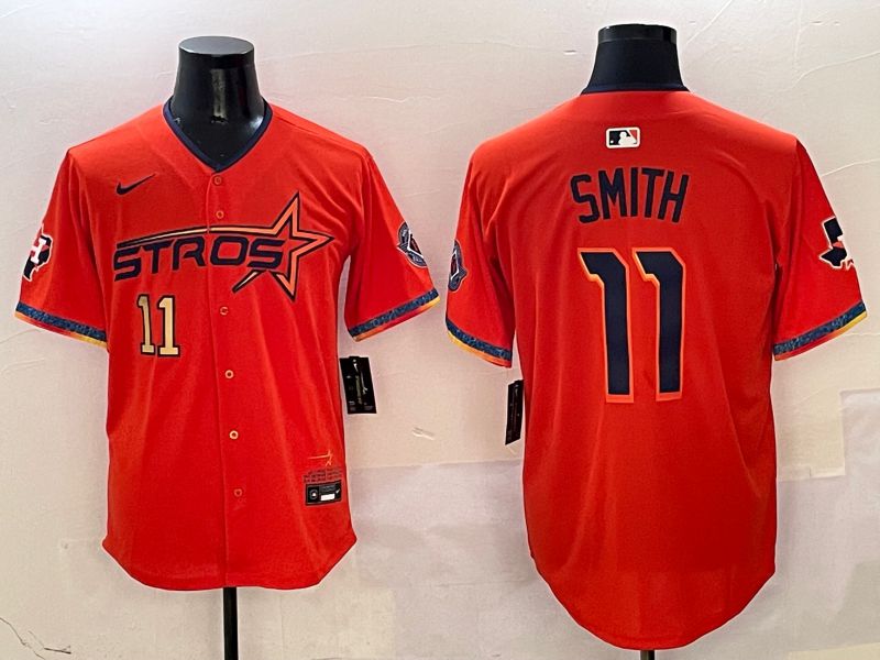 Men Houston Astros #11 Smith Orange Five generation Joint Name Nike 2025 MLB Jersey style 9->new york yankees->MLB Jersey